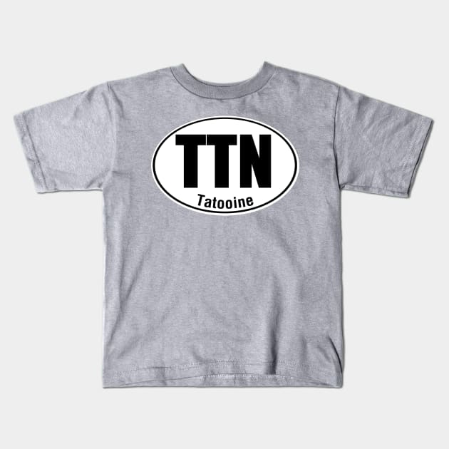 Tatooine Travel Sticker Kids T-Shirt by PopCultureShirts